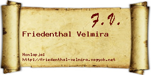 Friedenthal Velmira névjegykártya
